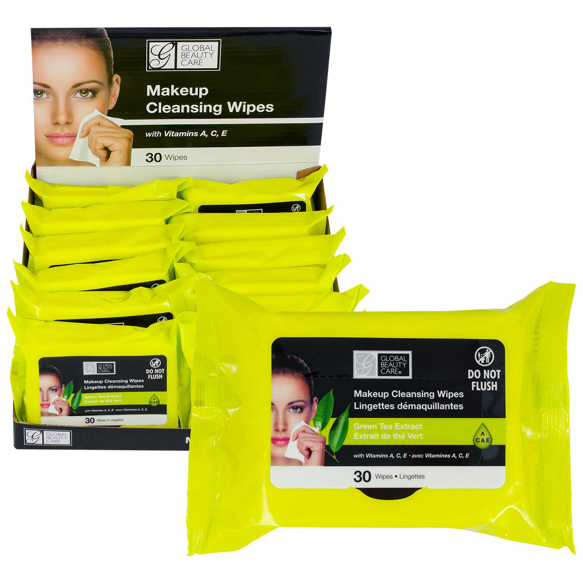 Facial Makeup Cleansing Wipes, with Vitamins, 30 Wipes, Green Tea Extract — imagen principal del producto