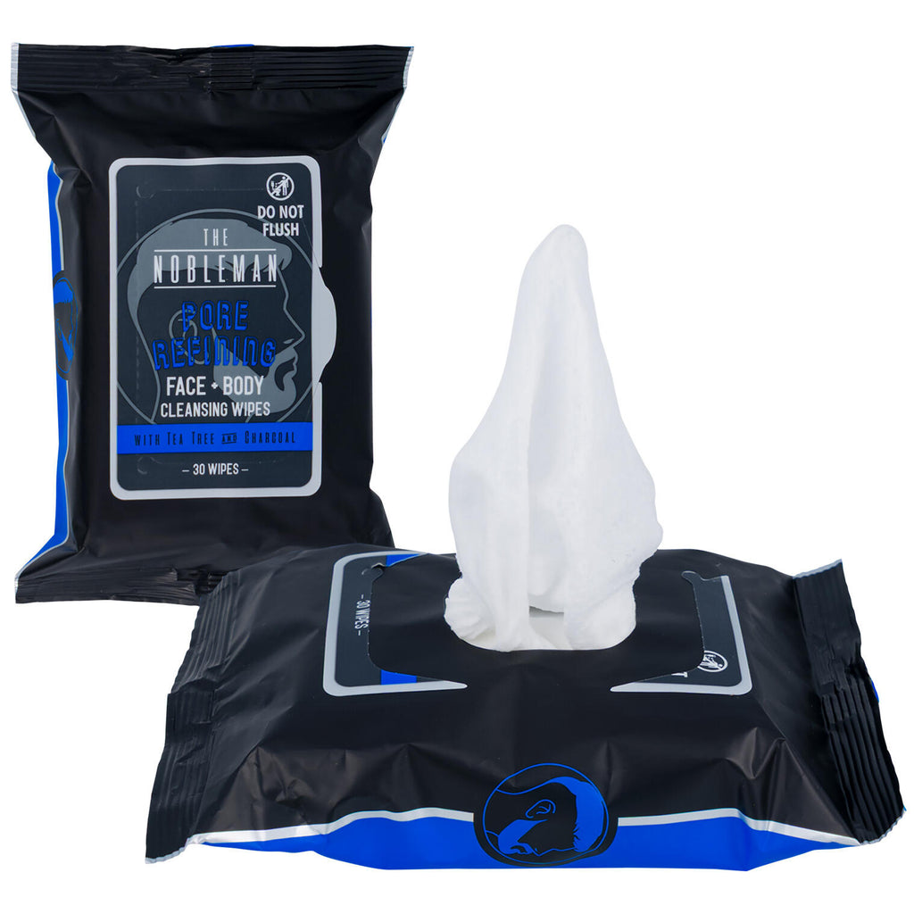 The Nobleman Pore Refining Face and Body Cleansing Wipes, 30 Count, Tea Tree and Charcoal — vista 3 del producto