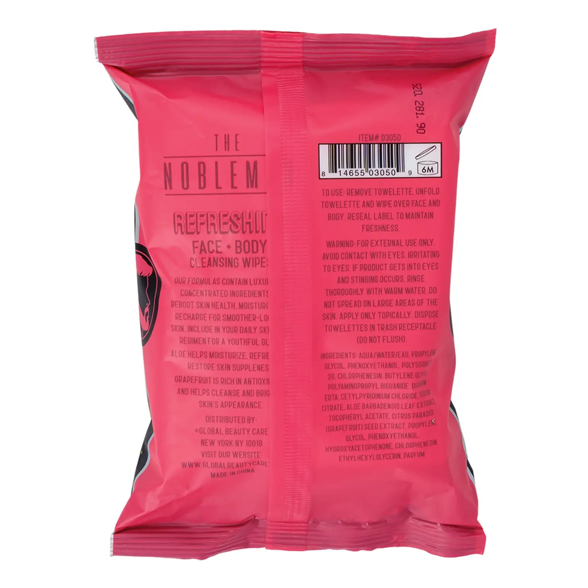 The Nobleman Refreshing Face and Body Cleansing Wipes, 30 Count, Aloe and Grapefruit — vista 3 del producto