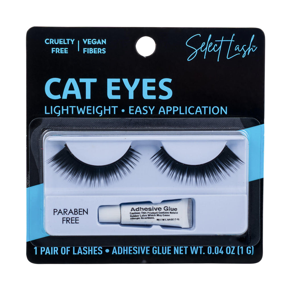 Select Lash Cat Eyes eyelashes package with adhesive glue