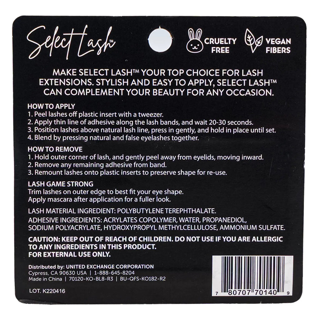 Select Lash Volume eyelashes package with adhesive glue