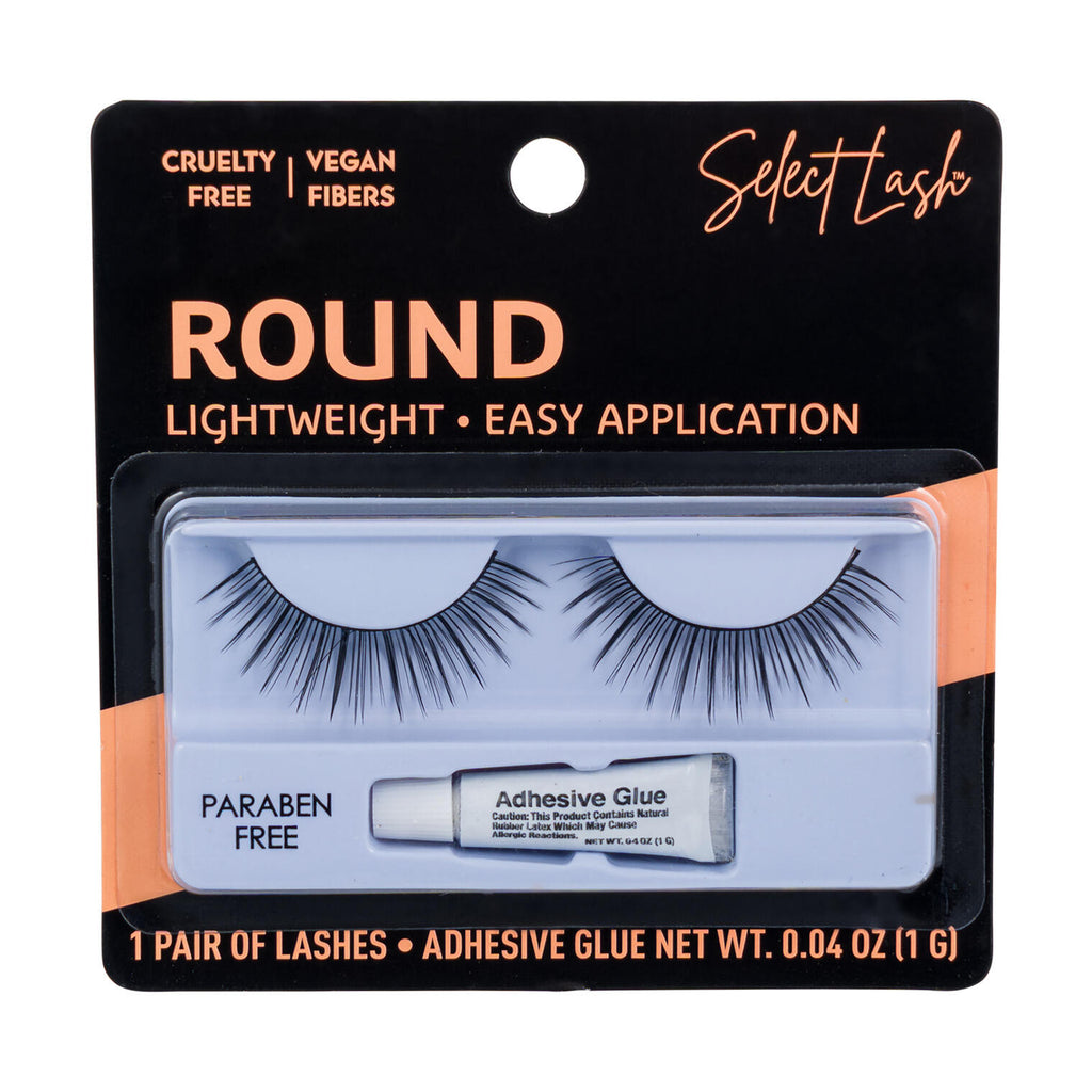 Select Lash round eyelashes package with one pair and adhesive glue