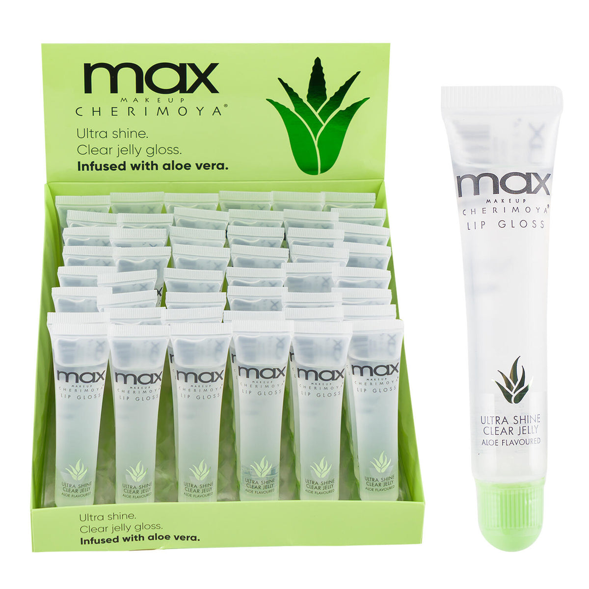 Max Makeup Cherimoya Clear Jelly Lip Gloss - 0.5oz - Infused With Aloe Vera — imagen principal del producto