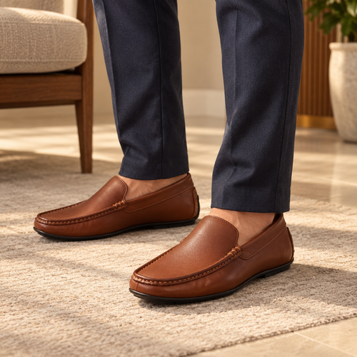 Anthony Veer Men’s Cleveland Driver Loafers – Saddle Tan — imagen principal del producto