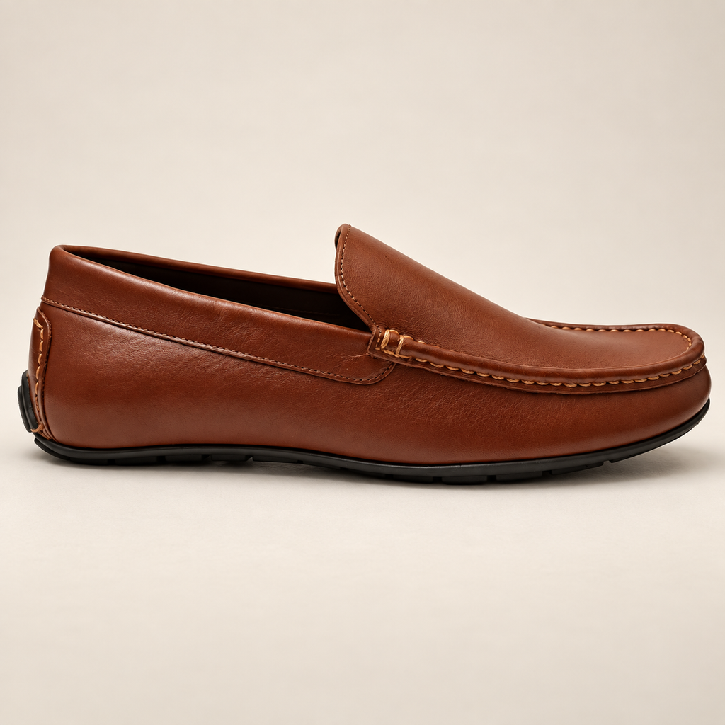 Anthony Veer Men’s Cleveland Driver Loafers – Saddle Tan — vista 3 del producto
