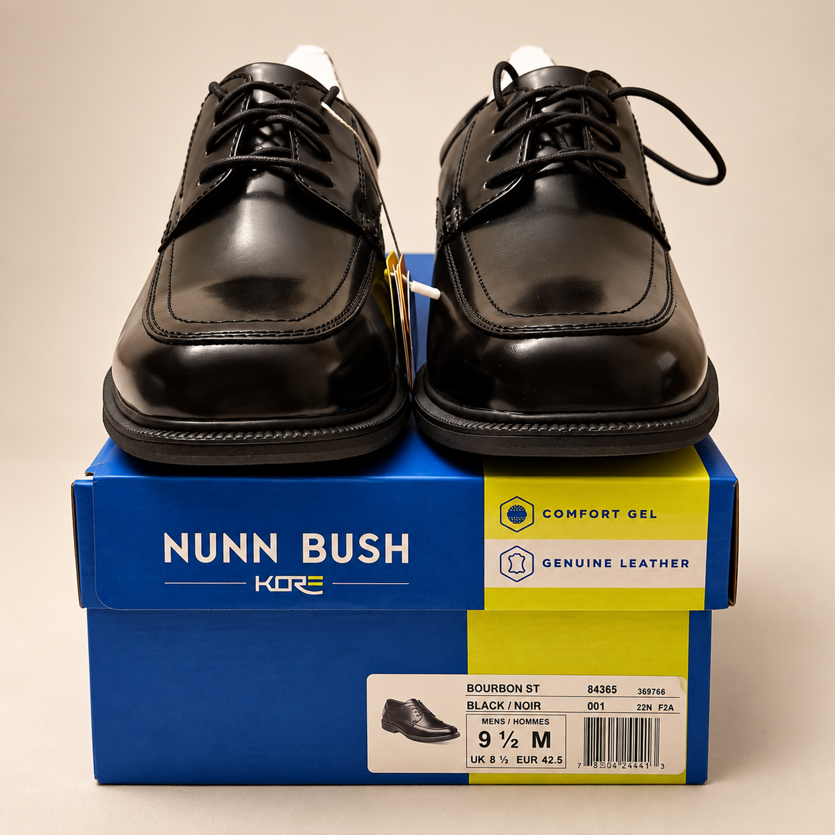 Nunn Bush Men’s Bourbon St. Dress Shoes – Black — vista 3 del producto