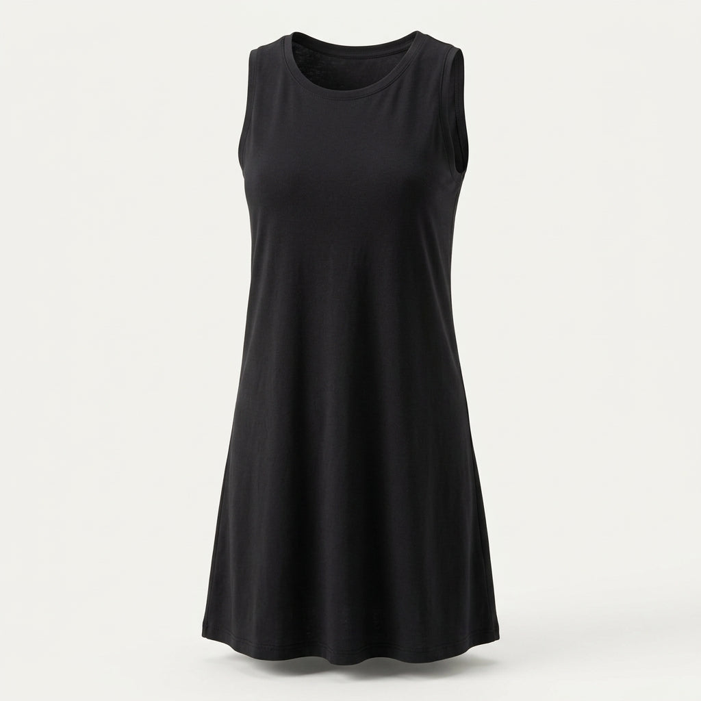 Black Honeydew Intimates sleep tank dress, front view