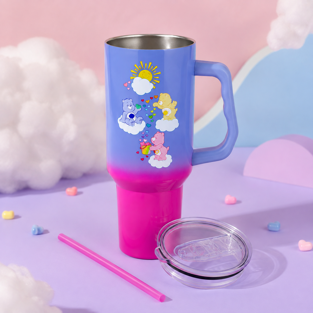 Vaso térmico Care Bears de acero inoxidable de 40 oz con asa
