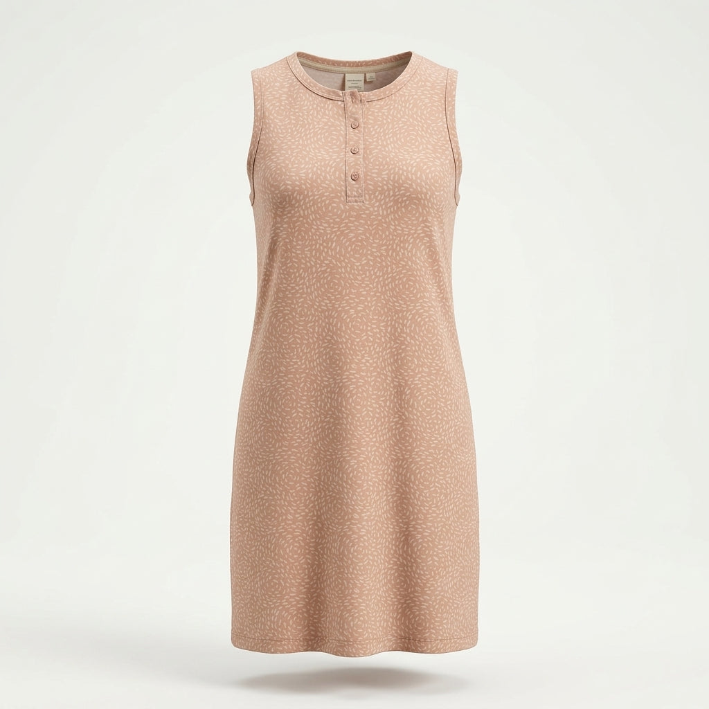 Beige Honeydew Intimates sleeveless sleep tank dress, front view
