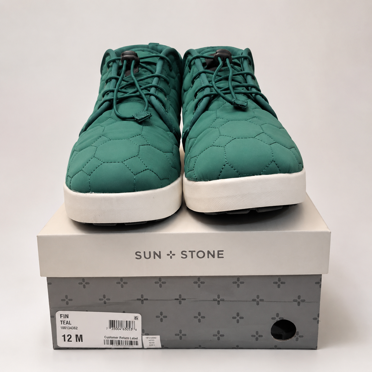 Sun + Stone Men’s Fin Teal Puffer Ankle Boots — vista 5 del producto