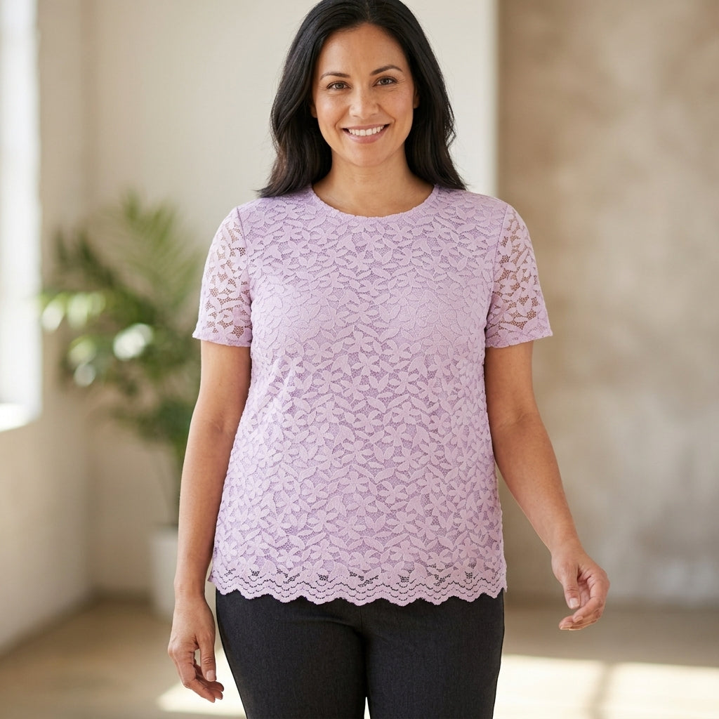 Teddi Rose Women's Lace Top – Purple | Size S