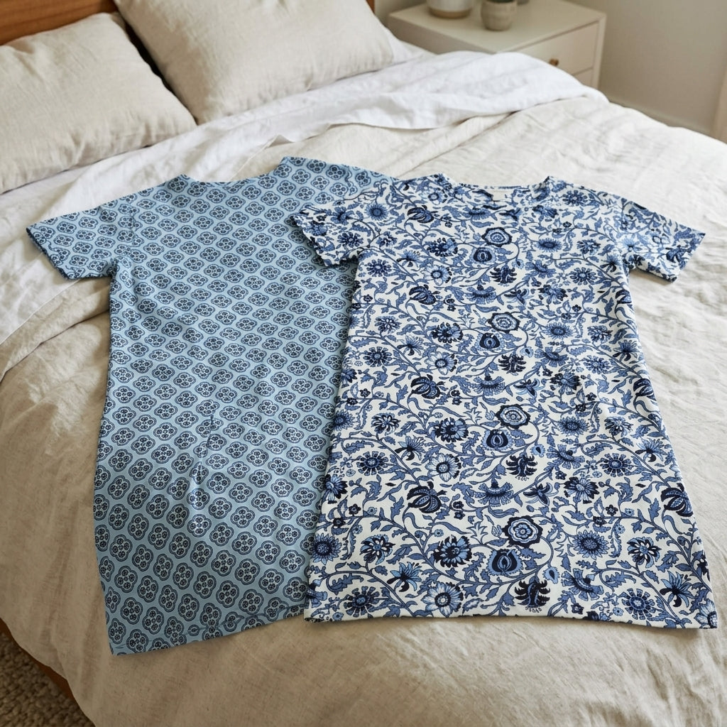 Vera Bradley 2-Pack Blue Floral Cotton Sleep & Loungewear – Size S