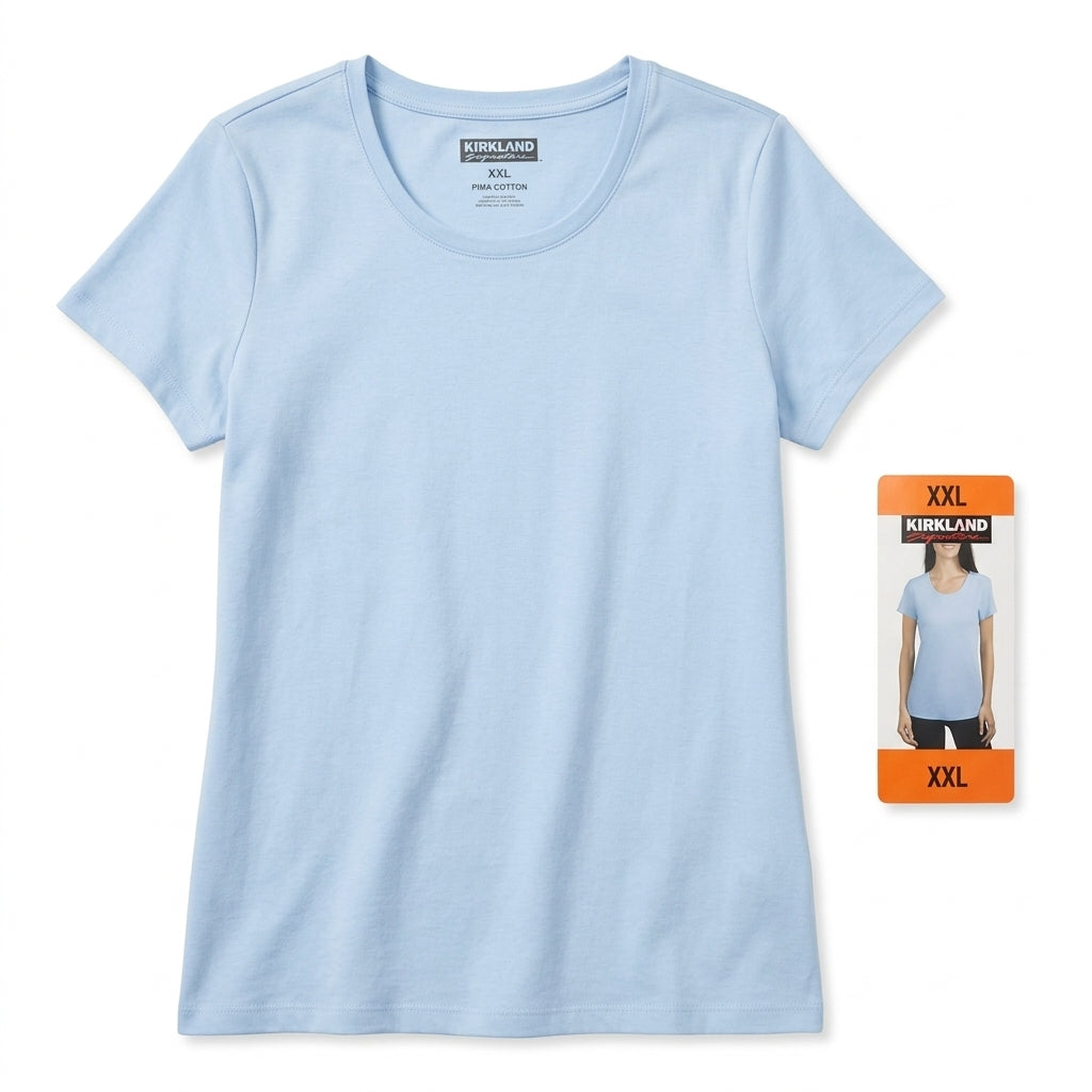 Kirkland Signature Women's Pima Cotton Tee – Blue | XXL