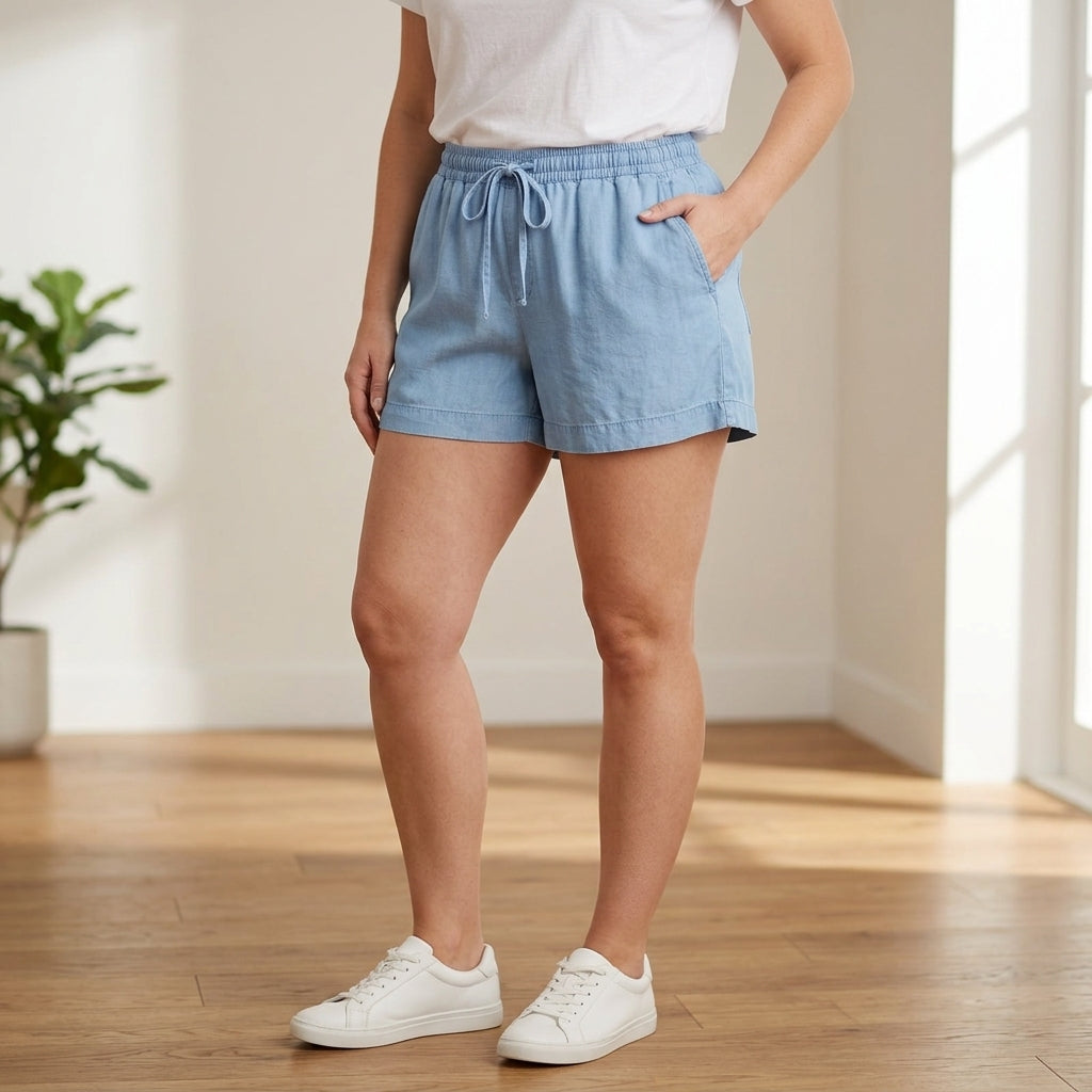 Hillary Radley Pull-On Shorts with Side Seam Pockets – Sizes S, M, XL & XXL