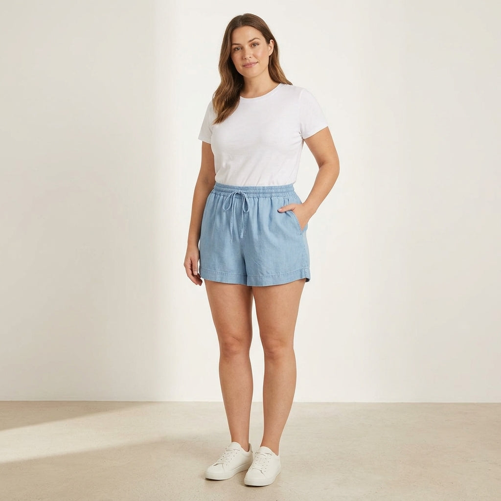 Hillary Radley Pull-On Shorts with Side Seam Pockets – Sizes S, M, XL & XXL